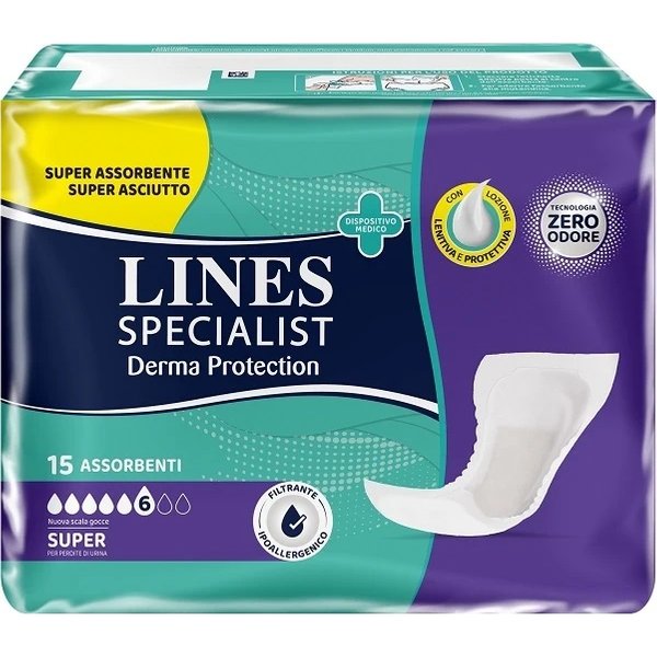 Lines Specialist Derma Protection Super - 15 Assorbenti Per Incontinenza Adulti-image