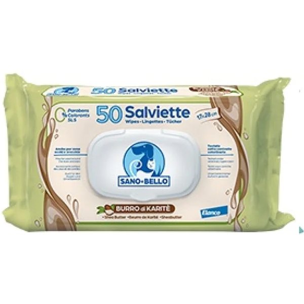 Elanco Sano E Bello - 50 Salviette Detergenti Per Cani E Gatti Al Burro Di Karitè-image