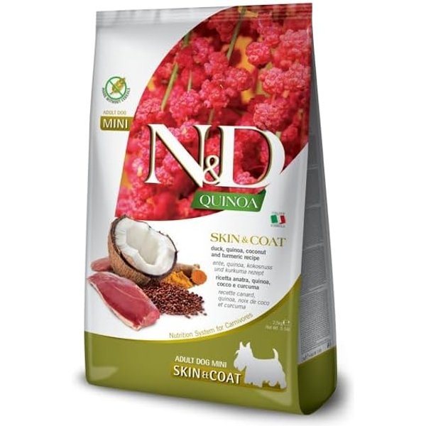 Farmina N&D Quinoa Skin & Coat Anatra Cocco E Curcuma - Alimento Completo Per Cani Adulti Di Taglia Mini 7 Kg-image