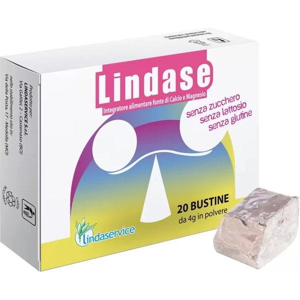 Lindase Polvere 20 Bustine 4 Gr - Integratore Di Calcio E Magnesio-image
