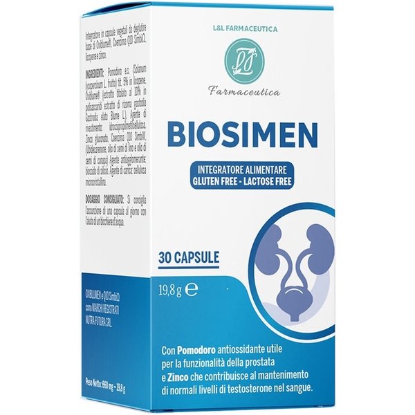 Biosimen 30 Capsule - Integratore Per La Prostata E I Livelli Di Testosterone-image