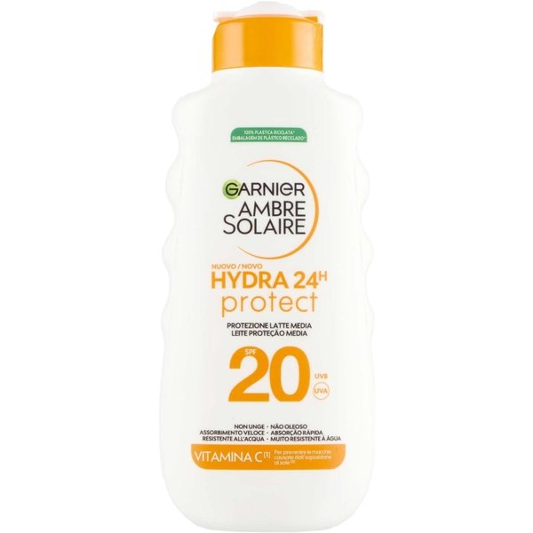 Garnier Crema Solare 20 SPF Ambre Solaire Hydra 24H Protect Latte Protettivo Protezione Media 175 Ml-image