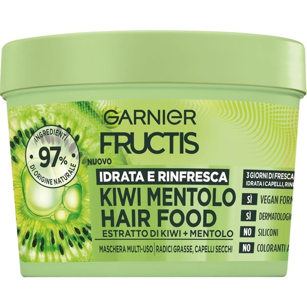Garnier Kiwi Mentolo Hair Food - Maschera Multi-Uso Rinfrescante E Purificante Per Capelli Secchi 390 Ml-image