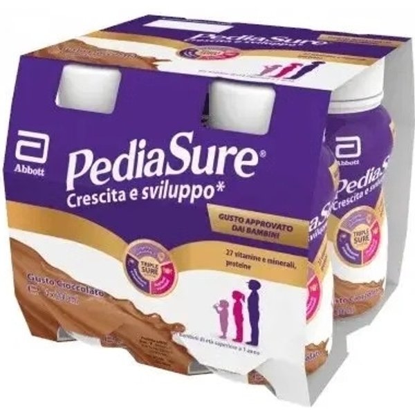 Pediasure Crescita E Sviluppo - Integratore Per La Crescita Gusto Cioccolato 4 X 200 Ml-image