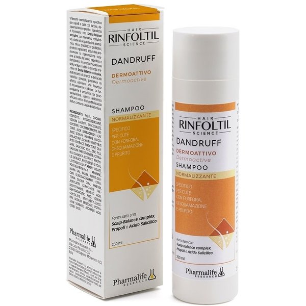 Pharmalife Research Rinfoltil Dandruff - Shampoo Normalizzante Specifico Per Capelli E Cute Con Forfora, Desquamazione E Prurito 250 Ml-image