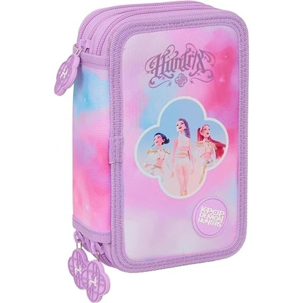 Safta K-POP Demon Hunters Artist - Astuccio Scuola 3 Scomparti Con 37 Accessori 12,5 X 5,5 X 19,5 Cm-image