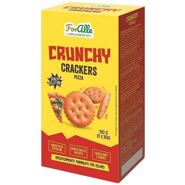 Foralle Crunchy Crackers Pizza - Croccante Snack Gusto Pizza Senza Glutine 150 Gr-image