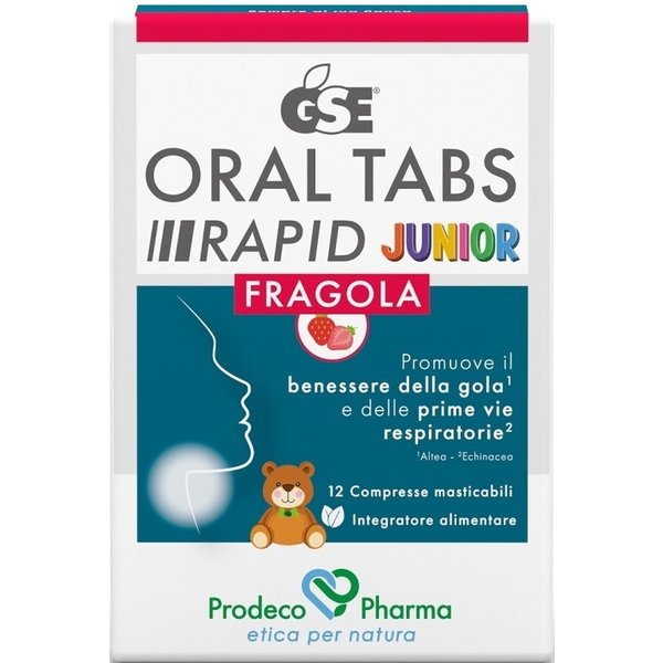 Oral Tabs Rapid Junior Fragola 12 Compresse Masticabili - Integratore Per Il Naso, La Gola E Le Difese Immunitarie-image