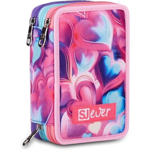 Seven SJ Gang Ever Pink Beat - Astuccio 3 Zip Con 45 Accessori Scolastici 12,5 X 20 X 7 Cm-image