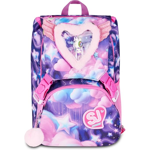 Seven Sj Gang Fluffy Pink Girl - Zaino Estensibile Schienale Preformato 24 Litri, 27X39X16 Cm-image