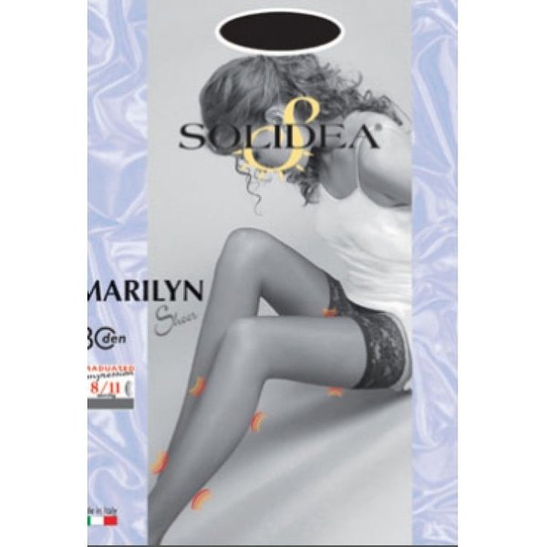Solidea Marilyn - Calza Autoreggente 30 Den (8-11 Mmhg) Compressione Graduata Taglia 4 L Visone-image