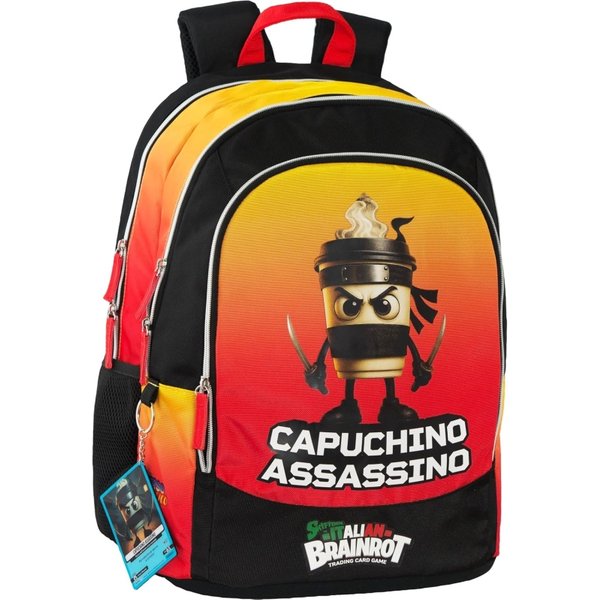 Panini Brainrot - Zaino Scuola Organizzato Cappuccino Assassino-image
