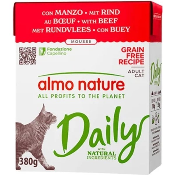 Almo Nature Daily Gatto Mousse Manzo - Alimento Completo Per Gatti Adulti 380 Gr-image