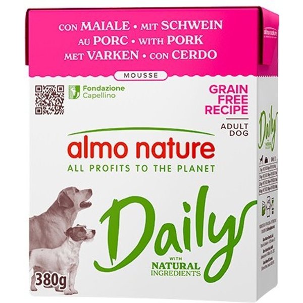 Almo Nature Daily Maiale - Alimento Completo In Mousse Per Cani Adulti 380 Gr-image