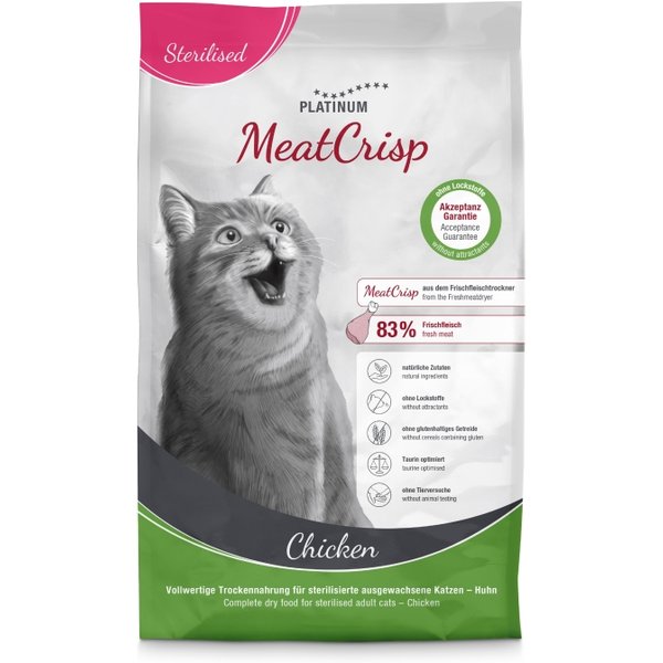 Platinum Meatcrisp Pollo - Alimento Secco Completo Per Gatti Adulti Sterilizzati 3 Kg-image
