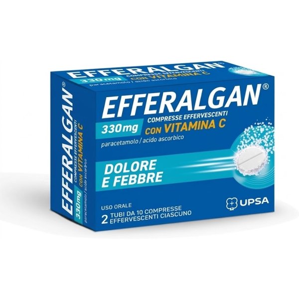 Paracetamolo 330 mg + 200 mg 20 compresse effervescenti - analgesico antipiretico-image