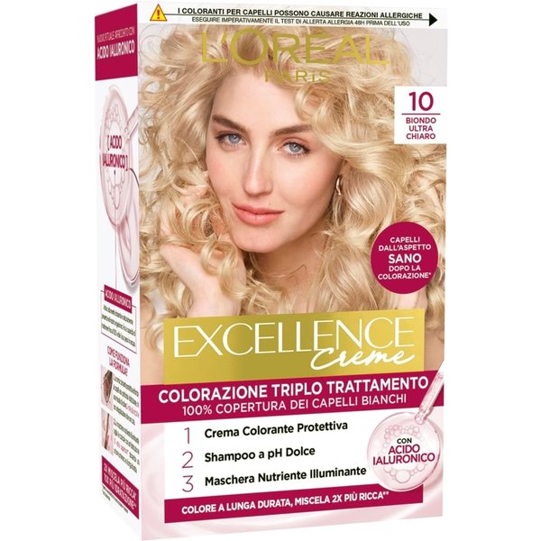 L'Oreal Paris Excellence Creme - Colorazione Triplo Trattamento N. 10 Biondo Ultra Chiaro-image