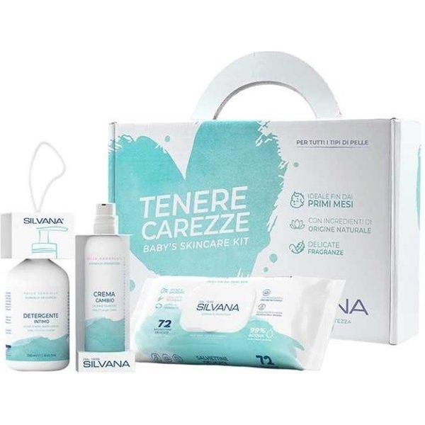 Laboratorio Silvana Cofanetto Tenere Carezze - Set Igiene Per Bambini Con Detergente Intimo, Salviettine Delicate E Crema Cambio-image