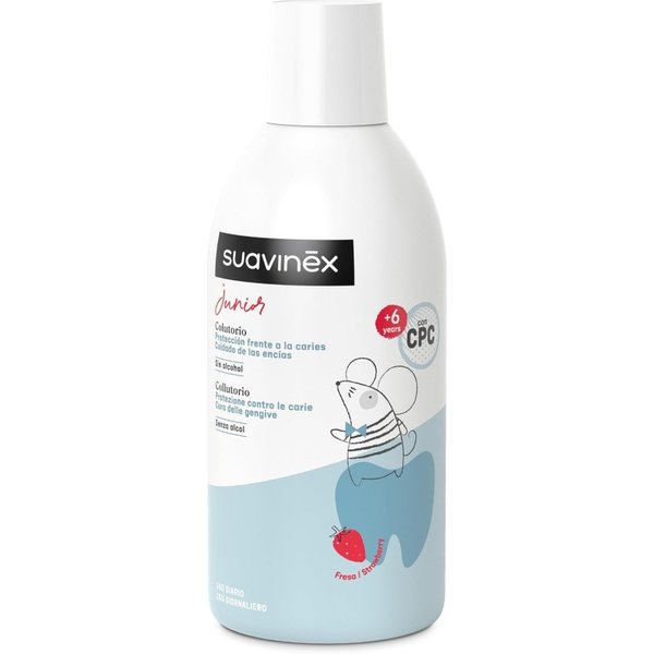 Suavinex Junior - Collutorio Per Bambini 6 Anni+ Protezione Carie Gusto Fragola 500 Ml-image