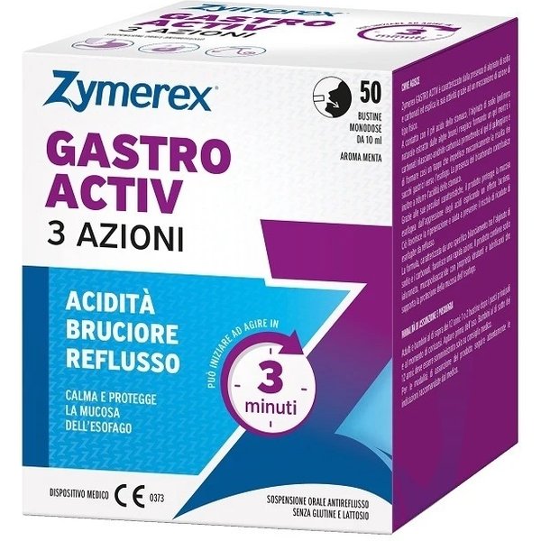 Zymerex Gastro Activ 3 Azioni - Contro Acidità, Bruciore E Reflusso 50 Bustine-image