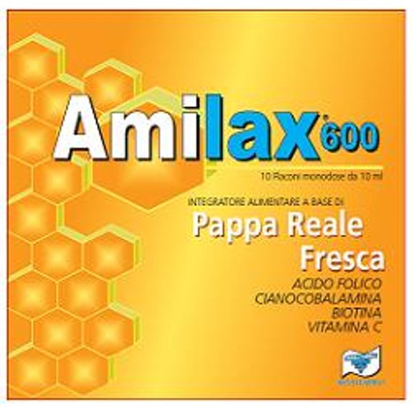 Amilax 600 Integratore A Base Di Pappa Reale 10 Flaconi Da 10 Ml-image
