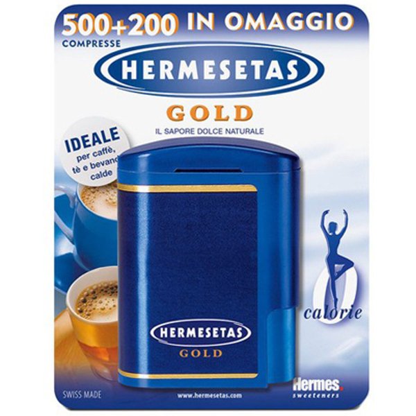 Hermesetas Gold Dolcificante A Base Di Aspartame Dispenser Da 500+200 Compresse-image