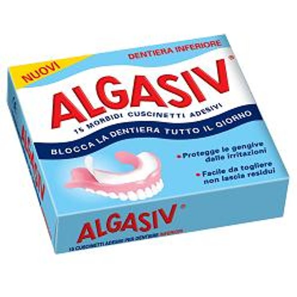 Algasiv Cuscinetti Adesivi Per Dentiera Inferiore 15 Pezzi**-image