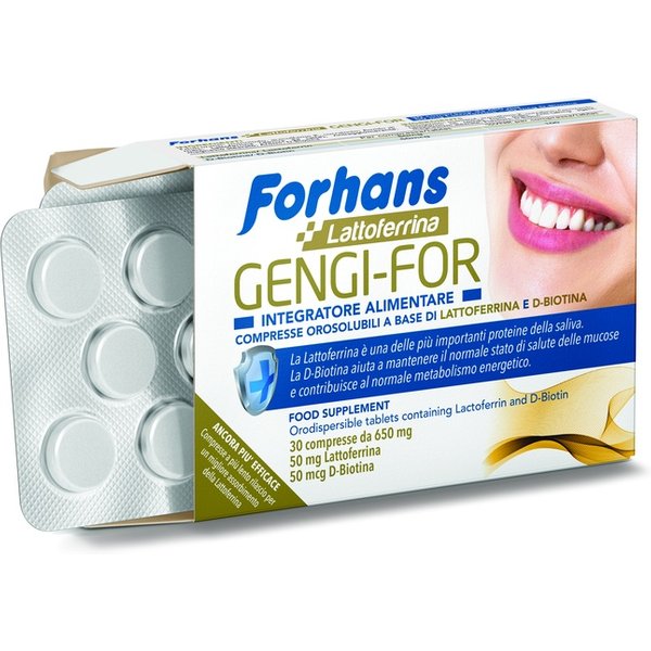 Forhans Gengi-For Integratore Di Lattoferrina E D-Biotina 30 Compresse Orosolubili-image