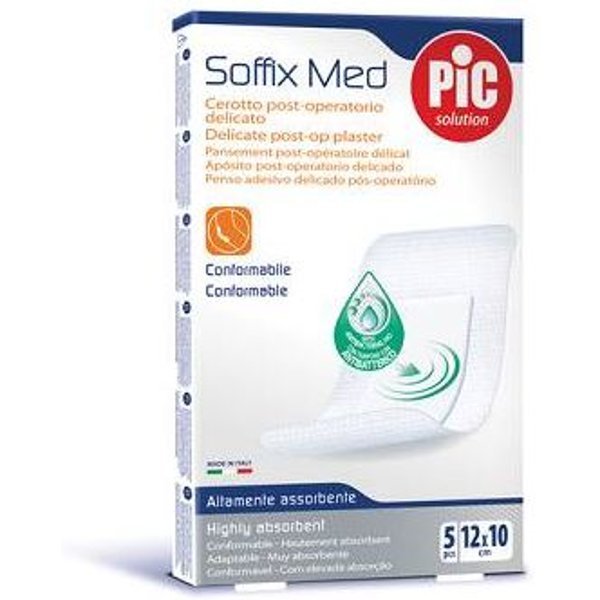 Pic Soffix Med Cerotto Post Operatorio Delicato 10X12 5 Pezzi **-image