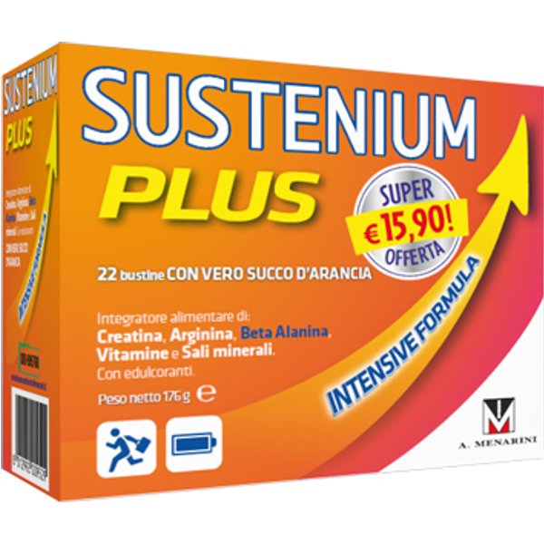 Sustenium Plus Integratore Con Creatina Ed Arginina 12 Bustine-image