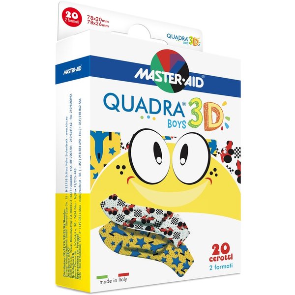 Master Aid Quadra 3D Boys Cerotti Assortiti 20 Pezzi **-image