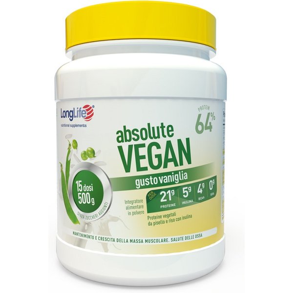 Longlife Absolute Vegan Integratore Per La Massa Muscolare 500 Gr-image