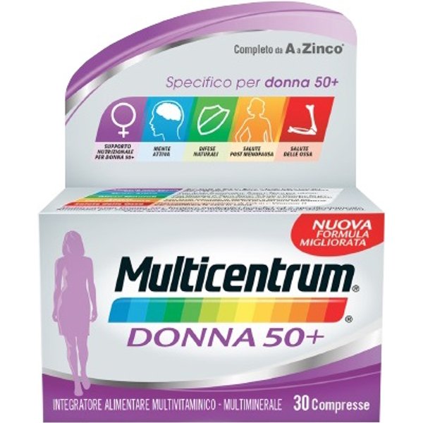 Multicentrum Donna 50+ Integratore Multivitaminico Multiminerale 30 Compresse-image