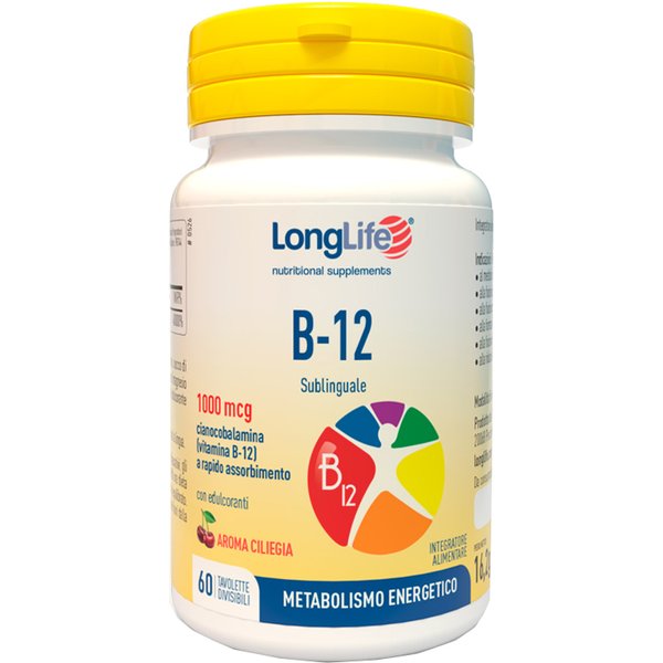 Longlife B-12 Sublingual Integratore Vitamina B-12 60 Compresse Divisibili-image