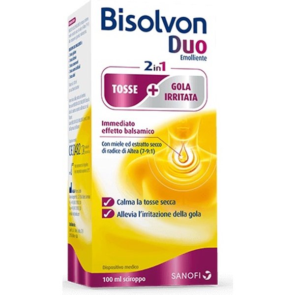 Bisolvon Duo Emolliente Sciroppo Contro Tosse E Gola Irritata100 Ml **-image