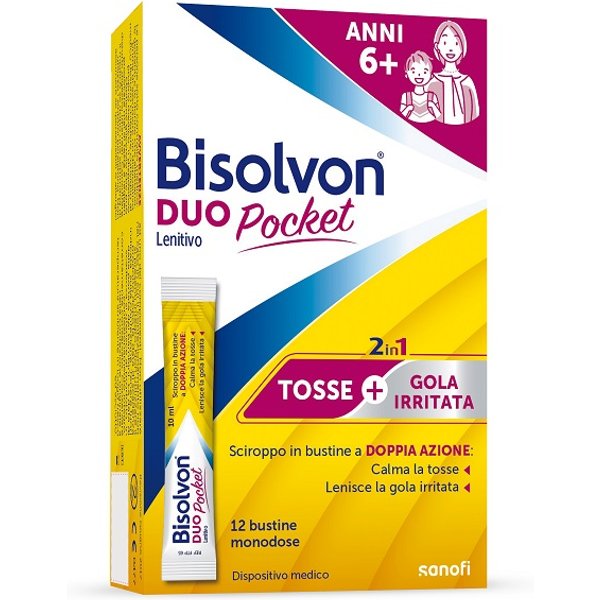 Bisolvon Duo Pocket Lenitivo Tosse E Gola Irritata 12 Bustine **-image
