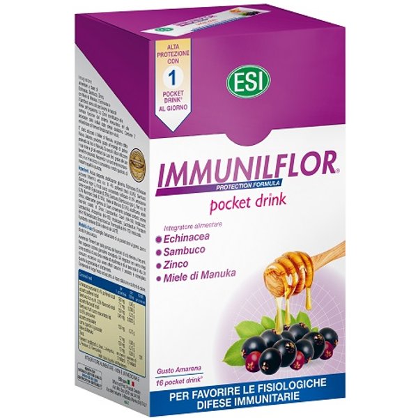 Esi Immunilflor Integratore Per Le Difese Immunitarie 16 Pocket Drink-image