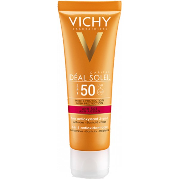 Vichy Ideal Soleil Crema Viso Antietà SPF50 Tubo 50 Ml-image