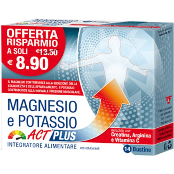 Linea Act Magnesio E Potassio Act Plus Integratore Alimentare 14 Bustine-image