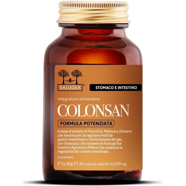 Salugea Colonsan Colonsan Formula Potenziata Integratore Eliminazione Dei Gas E Digestione 60 Capsule Vegetali-image