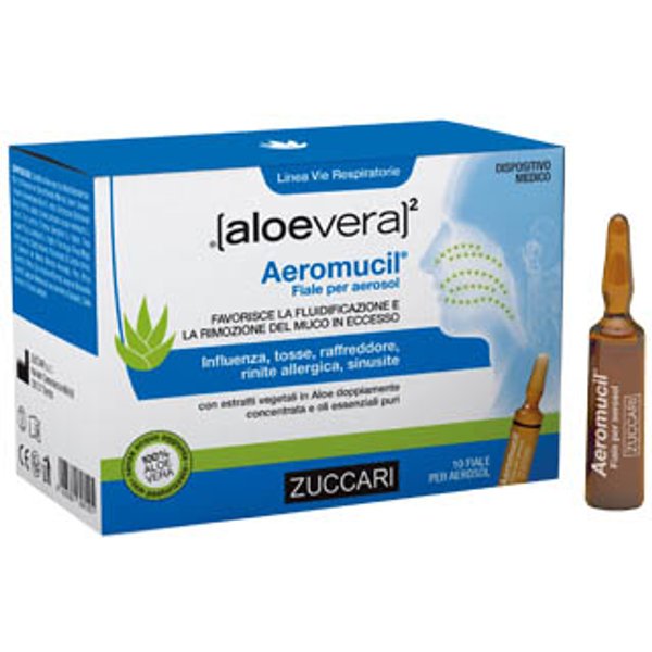 Zuccari Aloevera2 Aeromucil Liquido Aerosol 10 Flaconi 5 Ml-image