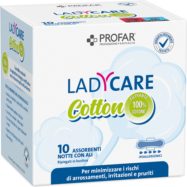 Profar Ladycare Cotton Assorbenti Con Ali Notte 10 Pezzi-image