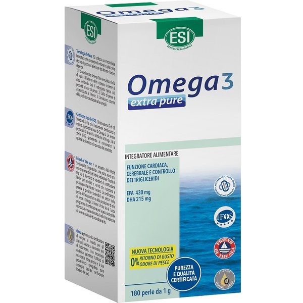 Esi Omega 3 Extra Pure Integratore Naturale Omega 3 E Vitamina E 180 Perle-image
