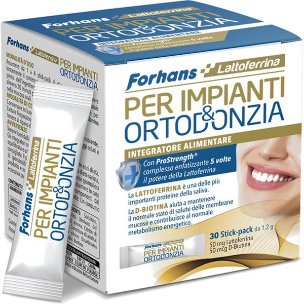 Forhans Lattoferrina Impianti E Ortodonzia Integratore Alimentare 30 Stick-image
