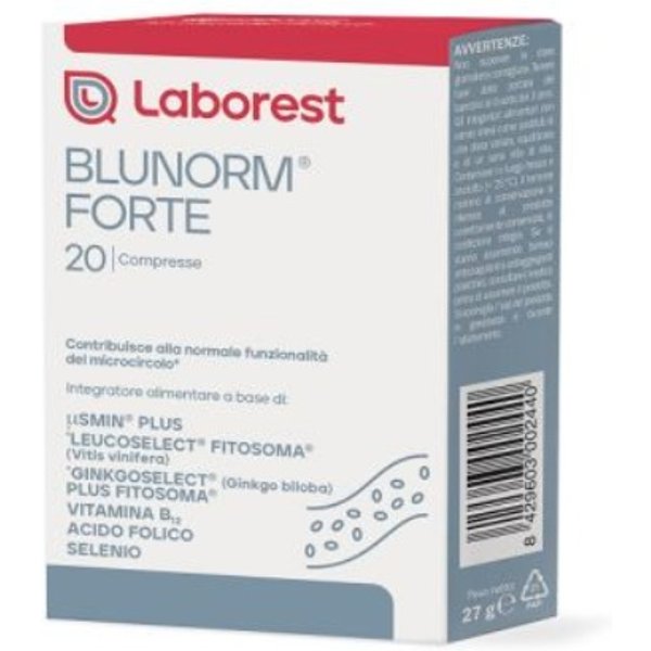 Blunorm Forte Integratore Per La Normale Funzionalità Del Microcircolo 20 Compresse-image