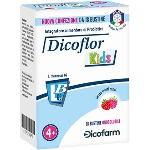 Dicoflor Kids Integratore Per Bambini A Base Di Probiotici 18 Bustine-image