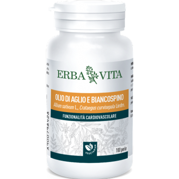 Erba Vita Olio Di Aglio E Biancospino Integratore Apparato Cardiovascolare 100 Perle-image