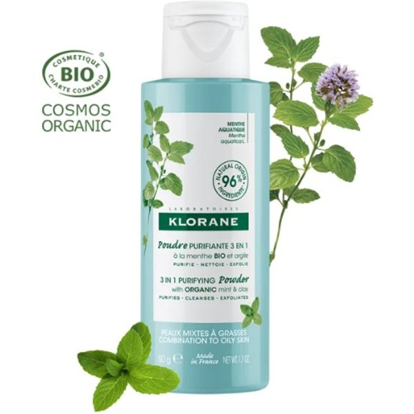 Klorane Polvere Purificante Bio 3 In 1 Alla Menta E Con Argilla 50 Gr-image