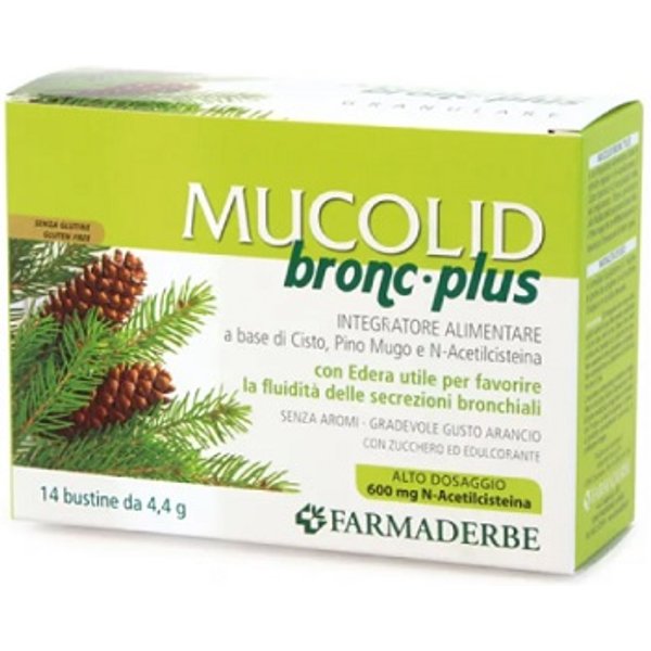 Mucolid Bronc 600 Plus Integratore Per Tosse Grassa 14 Bustine-image