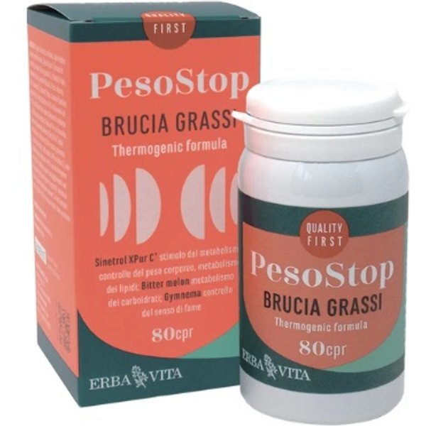 Erba Vita Pesostop Brucia Grassi Integratore Stimolo Metabolismo 80 Compresse-image